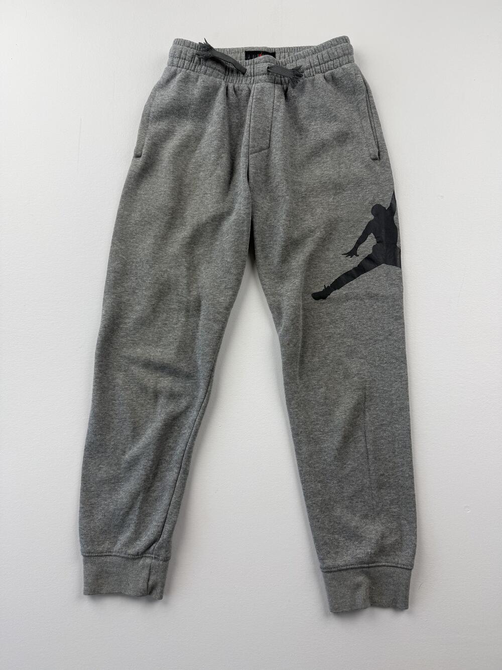 Jordan Pants Youth Medium 10-12 Gray Fleece Joggers Jumpman Logo Athletic